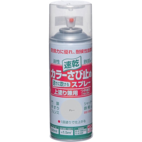 トラスコ中山 ニッぺ カラーさび止めスプレー 300ml グレー HTU003－300 815-9352  (ご注文単位1本) 【直送品】