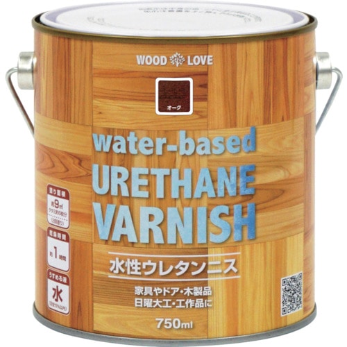 トラスコ中山 ニッぺ 水性ウレタンニス 750ml オーク 300N023－750 859-8406  (ご注文単位1缶) 【直送品】