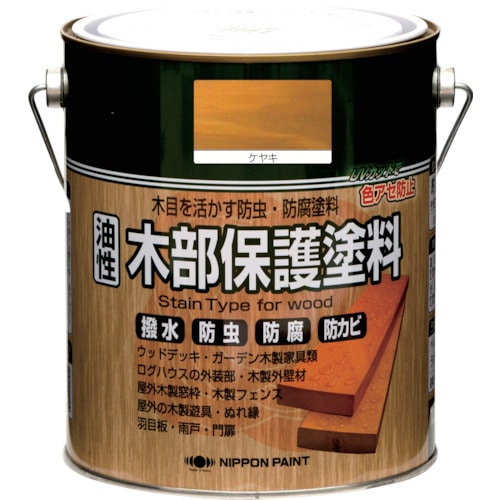 トラスコ中山 ニッぺ 油性木部保護塗料 1.6L ケヤキ HYM002－ 1.6 815-9324  (ご注文単位1缶) 【直送品】