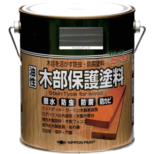 トラスコ中山 ニッぺ 油性木部保護塗料 1.6L ウォルナット HYM008－ 1.6 815-9378  (ご注文単位1缶) 【直送品】