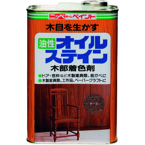 トラスコ中山 ニッぺ 油性オイルステイン 1L チーク HPB0Q－1 859-8560  (ご注文単位1缶) 【直送品】