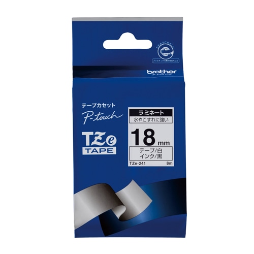 TZE-241 ピータッチテープ18mm白／黒 1個 (ご注文単位1個)【直送品】