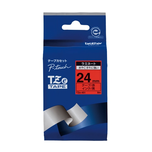 TZE-451 ピータッチテープ24mm赤／黒 1個 (ご注文単位1個)【直送品】