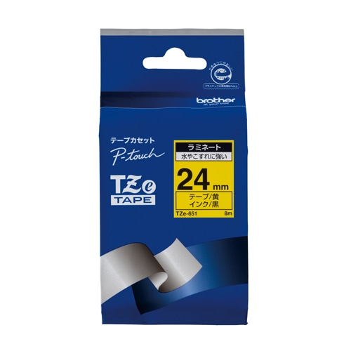 TZE-651 ピータッチテープ24mm黄／黒 1個 (ご注文単位1個)【直送品】