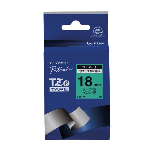 TZE-741 ピータッチテープ18mm緑／黒 1個 (ご注文単位1個)【直送品】