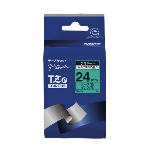 TZE-751 ピータッチテープ24mm緑／黒 1個 (ご注文単位1個)【直送品】