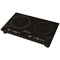 ヤマゼン　YAMAZEN 2口IH調理器   YET-W1452-B ［2口 /100V］ 1個（ご注文単位1個）【直送品】