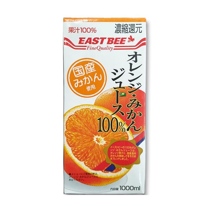 トーホー EAST　BEE　オレンジ・みかんジュース100％ 1L 常温 1本※軽（ご注文単位1本）※注文上限数12まで【直送品】