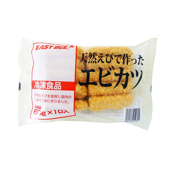 トーホー EAST　BEE　天然えびで作ったエビカツ 60g×10 冷凍 1個※軽（ご注文単位1個）※注文上限数12まで【直送品】