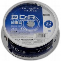 HIDISC 録画用BD-R PREMIUM HIDISC ホワイト HDVBR25RP20SP ［20枚 /25GB /インクジェットプリンター対応］ HDVBR25RP20SP 1個（ご注文単位1個）【直送品】