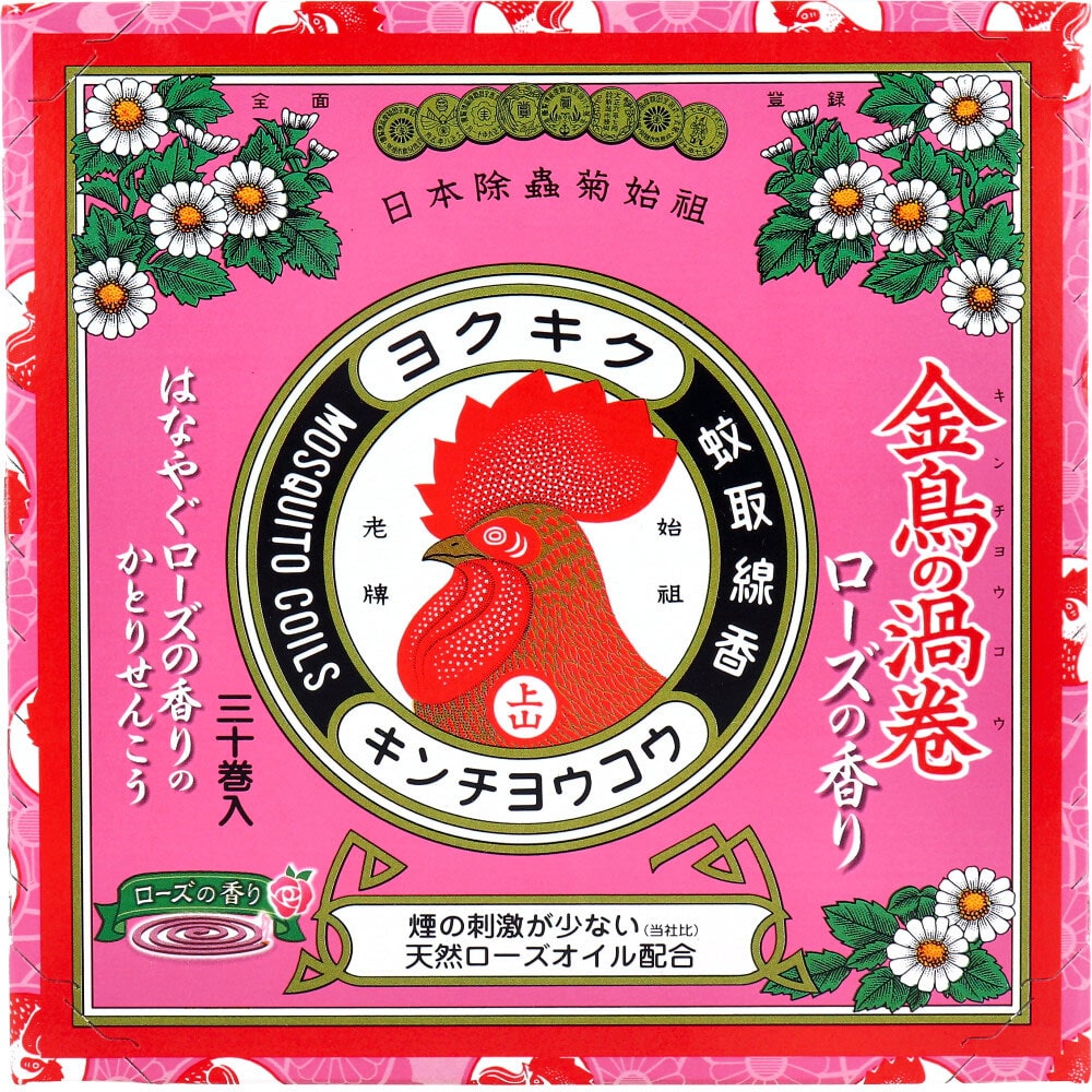 大日本除虫菊(金鳥)　金鳥の渦巻 紙函 ローズの香り 30巻入　1パック（ご注文単位1パック）【直送品】