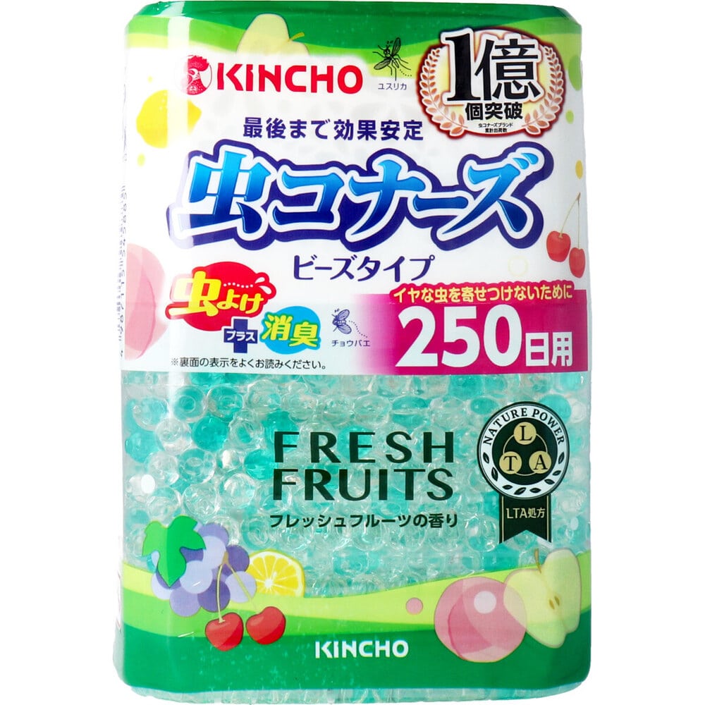 大日本除虫菊　金鳥 虫コナーズ ビーズタイプ 250日用 フレッシュフルーツの香り 360g　1個（ご注文単位1個）【直送品】