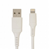 オーム電機 R20CAAL2A02WH 15-8640 ラスタバナナ充電・通信ケーブルLightning/USB-A 2m ホワイト（ご注文単位1袋）【直送品】