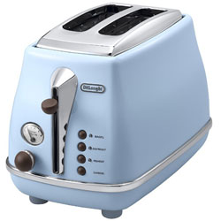 デロンギ　Delonghi ポップアップトースター icona VINTAGE collection（アイコナ・ヴィンテージ コレクション） アズーロブルー CTOV2003J ［2枚］ 1個（ご注文単位1個）【直送品】