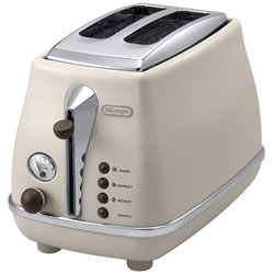 デロンギ　Delonghi ポップアップトースター icona VINTAGE collection（アイコナ・ヴィンテージ コレクション） ドルチェベージュ CTOV2003J ［2枚］ 1個（ご注文単位1個）【直送品】