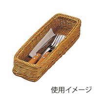 ヤマコー 籐　細長角トレイ　ブラウン　小  14155 1個（ご注文単位1個）【直送品】