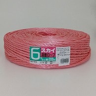 宮島化学工業 PPロープ　スカイ溶着ロープ 6mm×200m　赤 BS060R 1巻（ご注文単位5巻）【直送品】