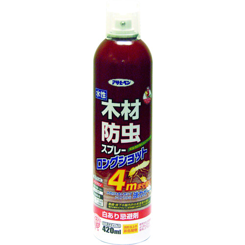 トラスコ中山 アサヒペン 建築用下地剤 木材防虫スプレー 0.42L クリア（ご注文単位1本）【直送品】