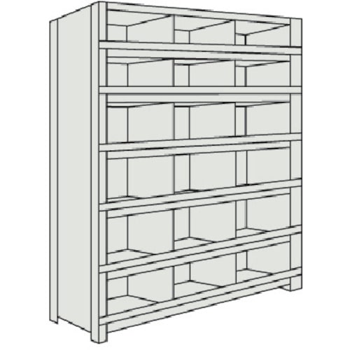 トラスコ中山 TRUSCO スチールラック 軽量棚 縦仕切前当付 875X300X1500 3列6段 ネオグレー（ご注文単位1台）【直送品】
