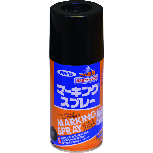 トラスコ中山 アサヒペン マーキングスプレー 300ml 黒 126-7304  (ご注文単位1本) 【直送品】