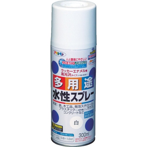 トラスコ中山 アサヒペン 水性多用途スプレー300ml 白（ご注文単位1本）【直送品】