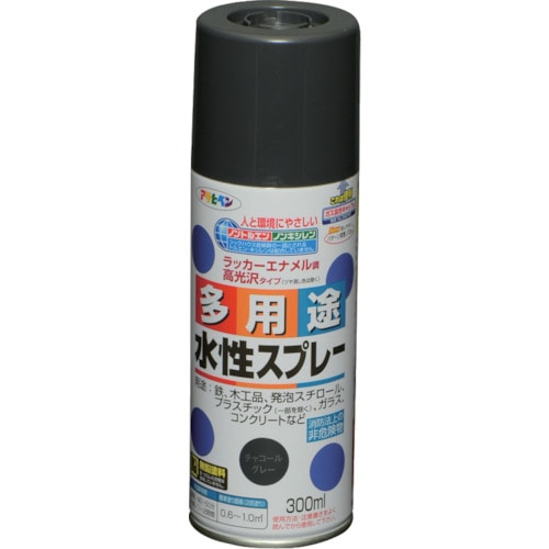 トラスコ中山 アサヒペン 水性多用途スプレー 300ML チャコールグレー 824-9086  (ご注文単位1本) 【直送品】