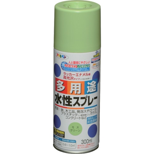 トラスコ中山 アサヒペン 水性多用途スプレー 300ML モスグリーン 824-9093  (ご注文単位1本) 【直送品】