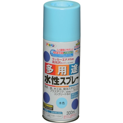 トラスコ中山 アサヒペン 水性多用途スプレー 300ML 水色 824-9096  (ご注文単位1本) 【直送品】