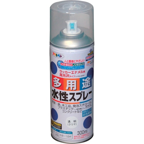 トラスコ中山 アサヒペン 水性多用途スプレー300ml クリヤ（ご注文単位1本）【直送品】