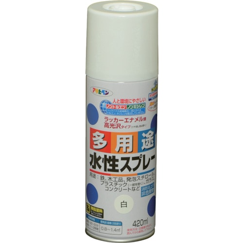 トラスコ中山 アサヒペン 水性多用途スプレー 420ml 白（ご注文単位1本）【直送品】