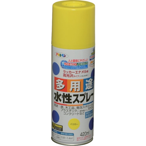 トラスコ中山 アサヒペン 水性多用途スプレー 420ML イエロー 824-9115  (ご注文単位1本) 【直送品】