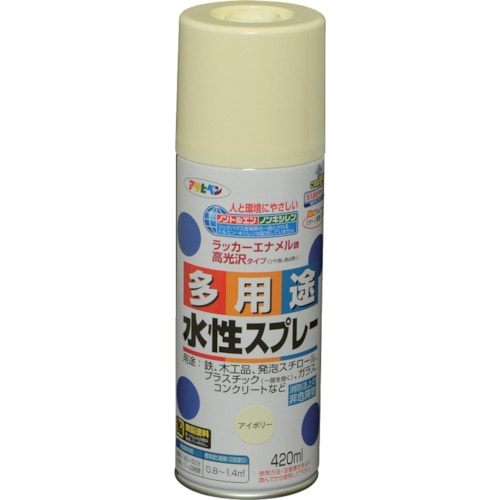 トラスコ中山 アサヒペン 水性多用途スプレー 420ML アイボリー 824-9130  (ご注文単位1本) 【直送品】