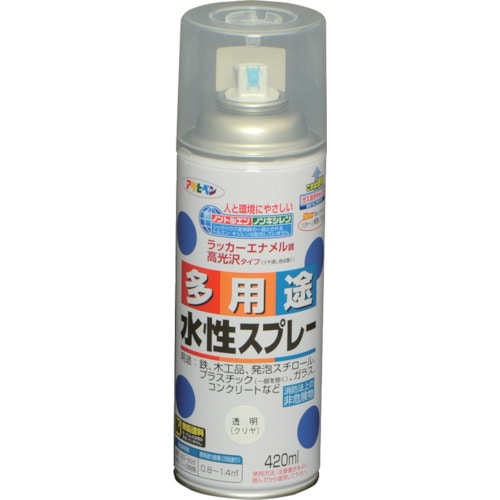 トラスコ中山 アサヒペン 水性多用途スプレー 420ML クリヤ 824-9138  (ご注文単位1本) 【直送品】