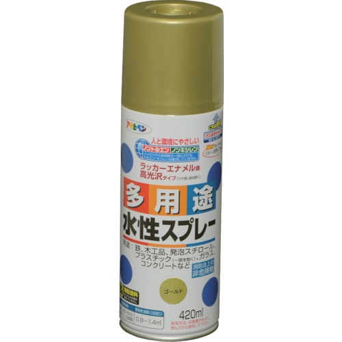 トラスコ中山 アサヒペン 水性多用途スプレー 420ML ゴールド 824-9143  (ご注文単位1本) 【直送品】