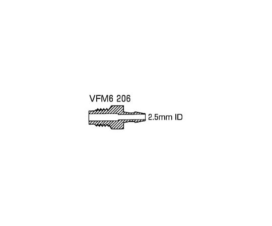 Nordson MEDICAL アダプターフィッティング M6-2.5mm 1袋（10個入）　VFM6206 1袋（ご注文単位1袋）【直送品】