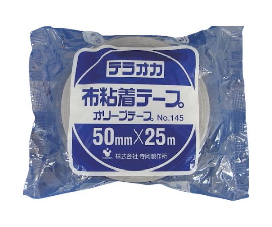 寺岡製作所 カラーオリーブテープ　NO.145　黒　50mmX25M　145 BK-50X25 1巻（ご注文単位1巻）【直送品】