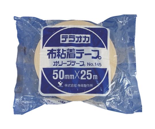 寺岡製作所 カラーオリーブテープ　NO.145　黄　50mmX25M　145 Y-50X25 1巻（ご注文単位1巻）【直送品】