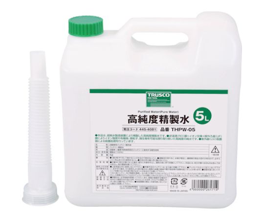 トラスコ中山 高純度精製水　5L　THPW-05 1個（ご注文単位1個）【直送品】