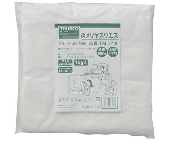 トラスコ中山 αメリヤスウエス　汎用タイプ　1kg　TMU-1A 1袋（ご注文単位1袋）【直送品】