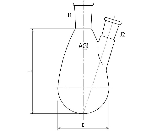 旭製作所 ニッ口ナスフラスコ　50mL　15/25・15/25　3210-050-1L1L 1個（ご注文単位1個）【直送品】