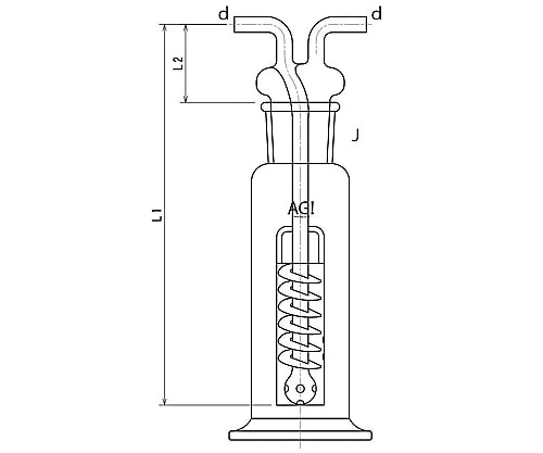 旭製作所 市ノ瀬式ガス洗浄瓶　125mL　4112-125 1個（ご注文単位1個）【直送品】