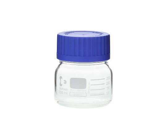 DWK Life Sciences ねじ口びん 広口 青キャップ付 250mL 1箱（10個入）　017250-250A 1箱（ご注文単位1箱）【直送品】