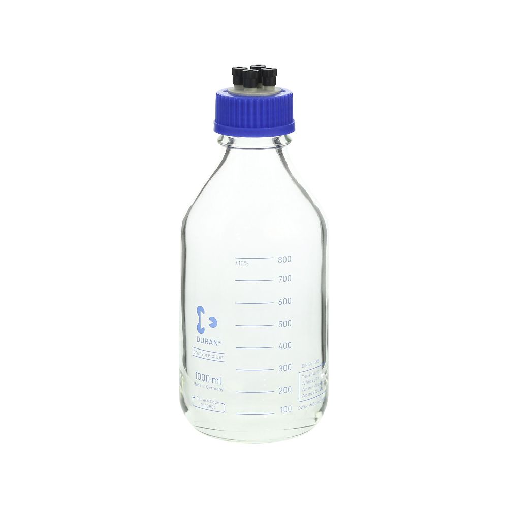 DWK Life Sciences HPLCねじ口びん 4ポートキャップ付 1L 1箱（2個入）　017270-1000A 1箱（ご注文単位1箱）【直送品】