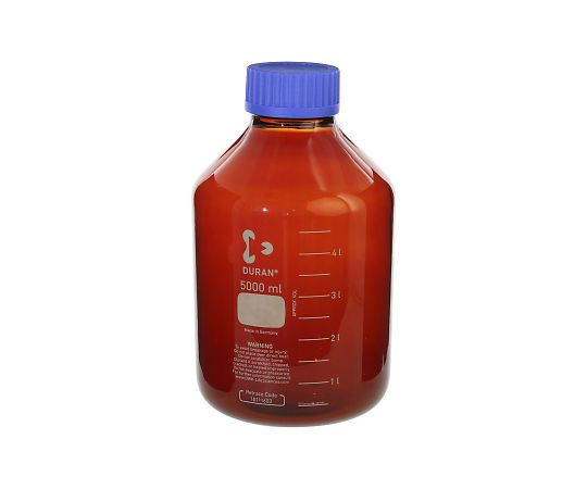 DWK Life Sciences ねじ口びん　広口　茶褐色　青キャップ付　5L　017250-15000 1個（ご注文単位1個）【直送品】