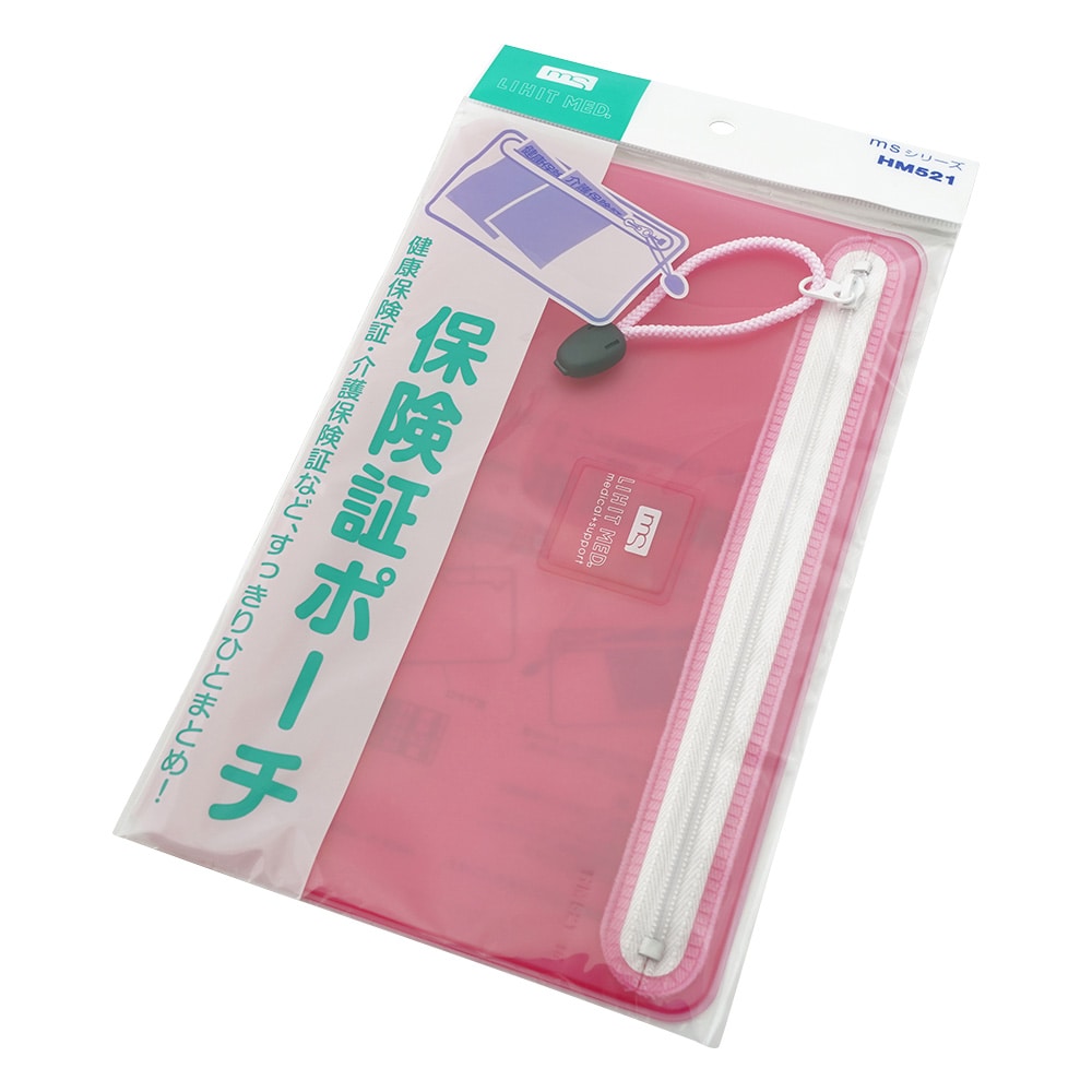 LIHITLAB 保険証ポーチ 赤 HM521　HM521-ｱｶ 1枚（ご注文単位1枚）【直送品】