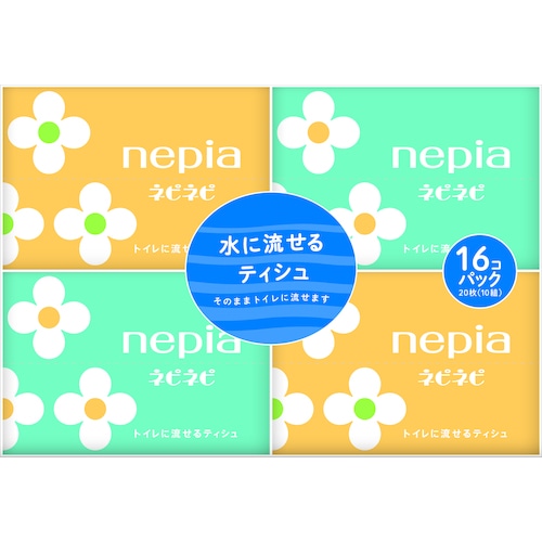 トラスコ中山 ネピア ネピアネピネピ水に流せるポケットティシュ10W 16個入 40袋/ケース 858-5914  (ご注文単位1ケース) 【直送品】