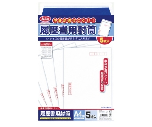 菅公工業 履歴書用封筒 A4用　ﾌ100 1パック（ご注文単位1パック）【直送品】