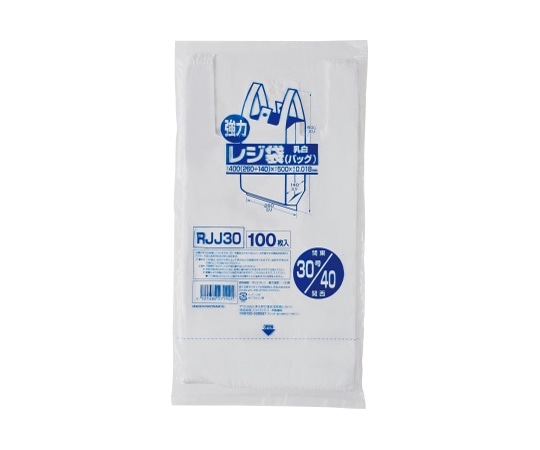 ジャパックス レジ袋（乳白） 関東30号/関西40号 HDPE 白 0.018mm 1ケース（100枚×30冊入）　RJJ30 1ケース（ご注文単位1ケース）【直送品】