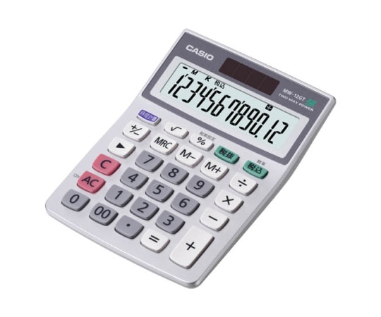 カシオ カシオ 「グリーン購入法適合」電卓 ミニジャストタイプ　MW-12GT-N 1個（ご注文単位1個）【直送品】