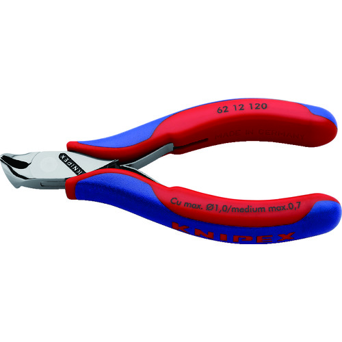 トラスコ中山 KNIPEX 6212-120 エレクトロニクス斜ニッパー（ご注文単位1個）【直送品】